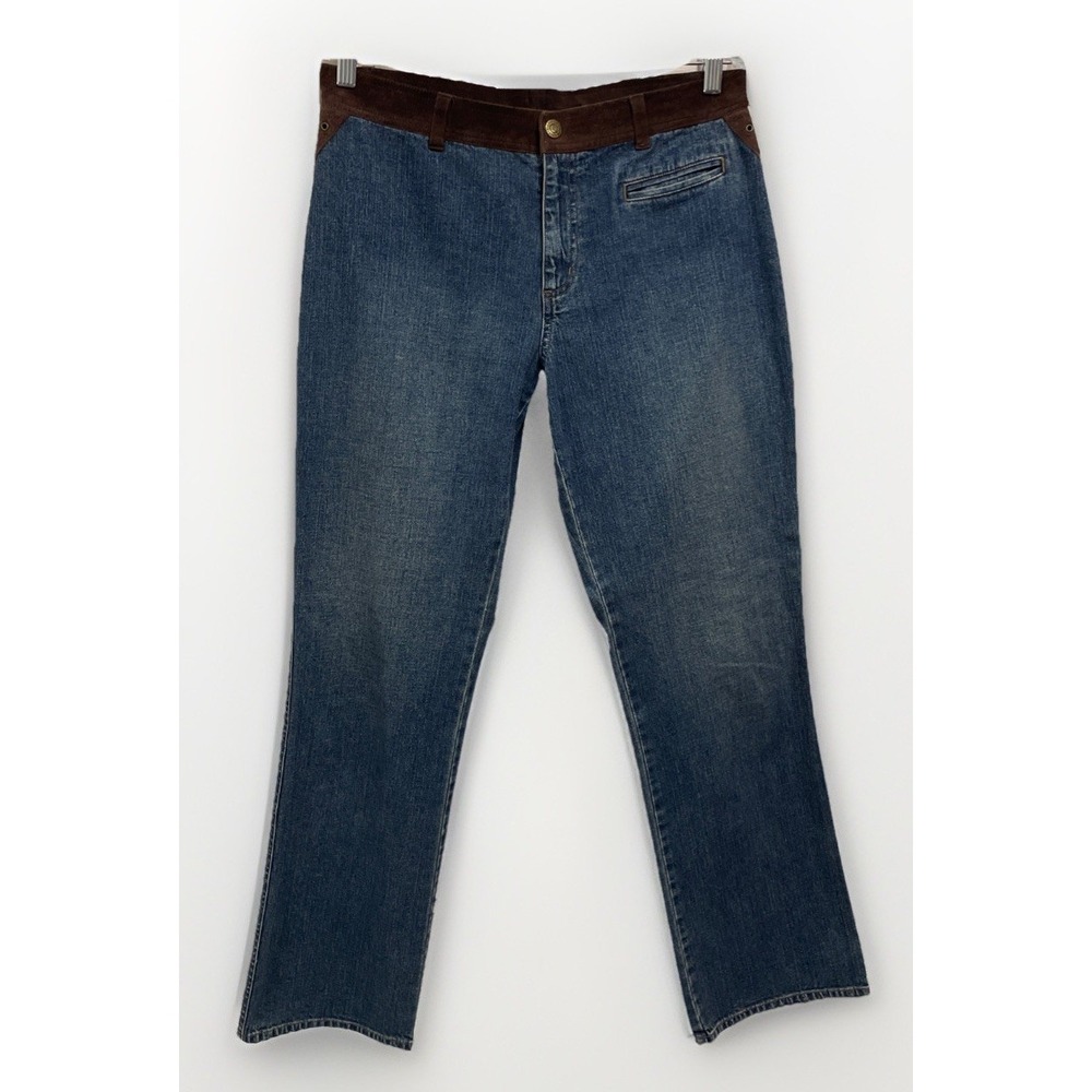 Lauren Ralph Lauren Vintage 1980's Suede Trimmed Straight Leg Jeans Women's‎ 8